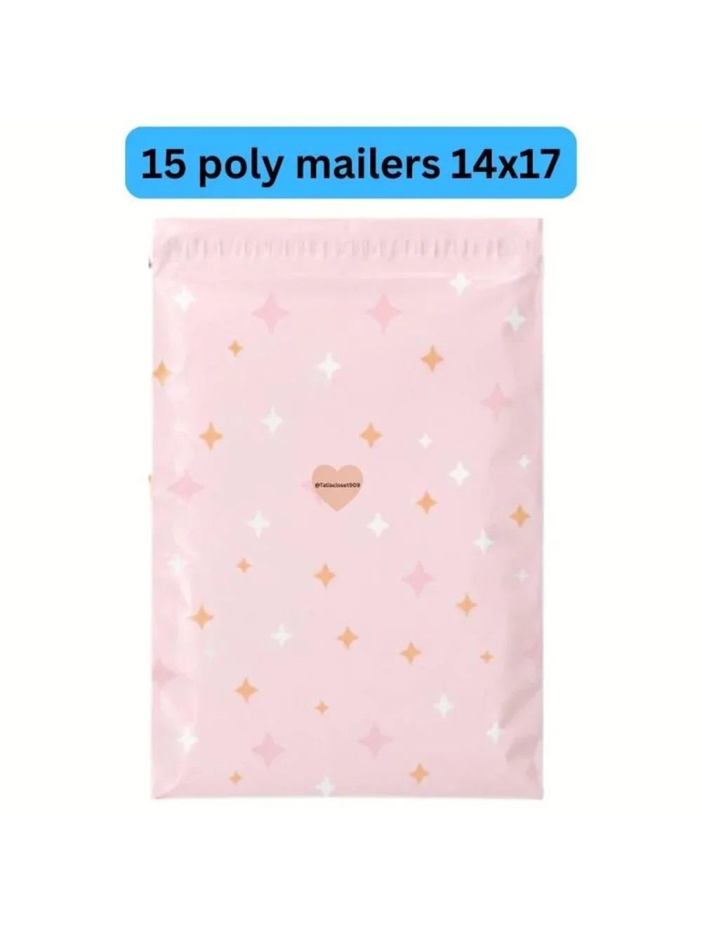 Pink Star Poly Mailers 14x17